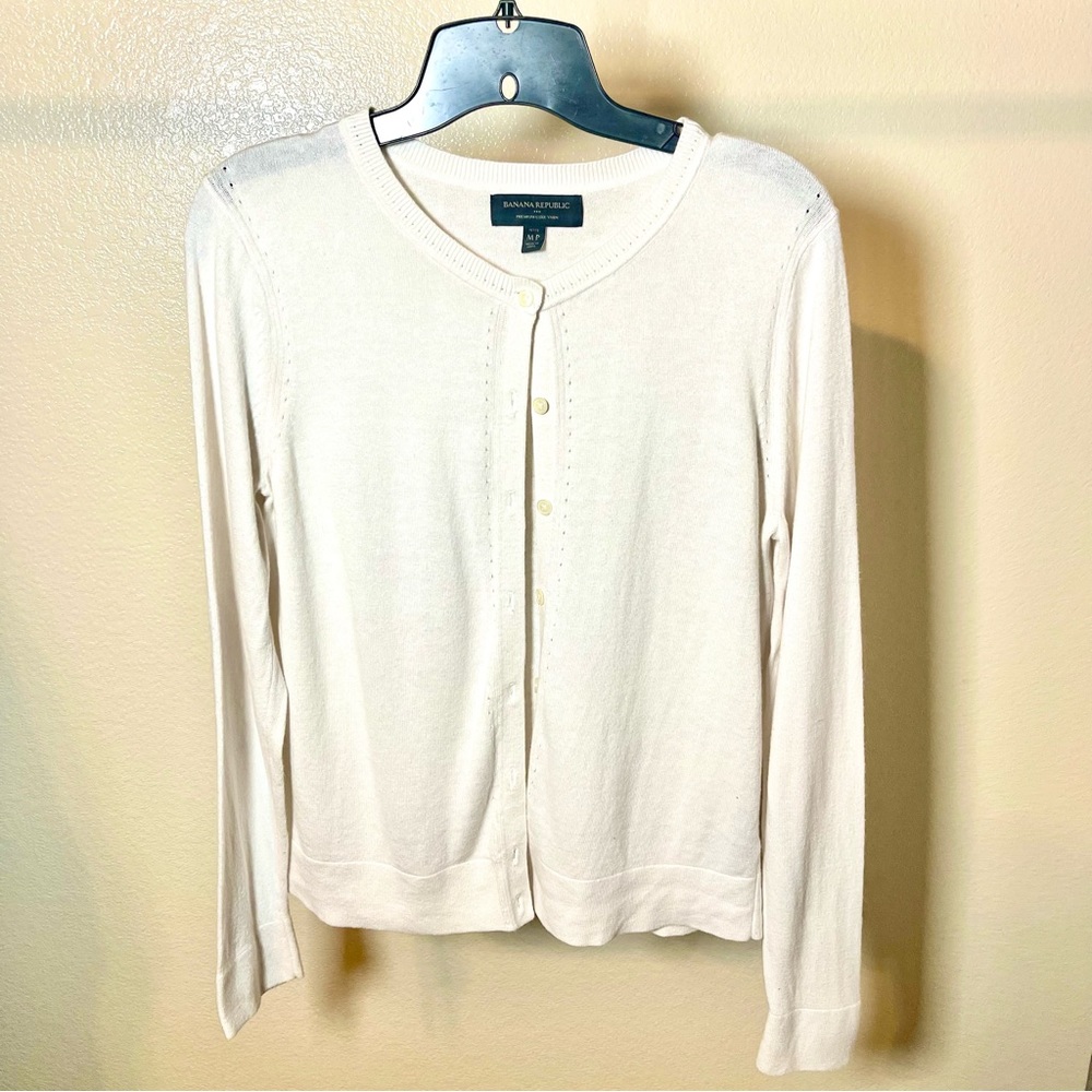Banana Republic White Cardigan